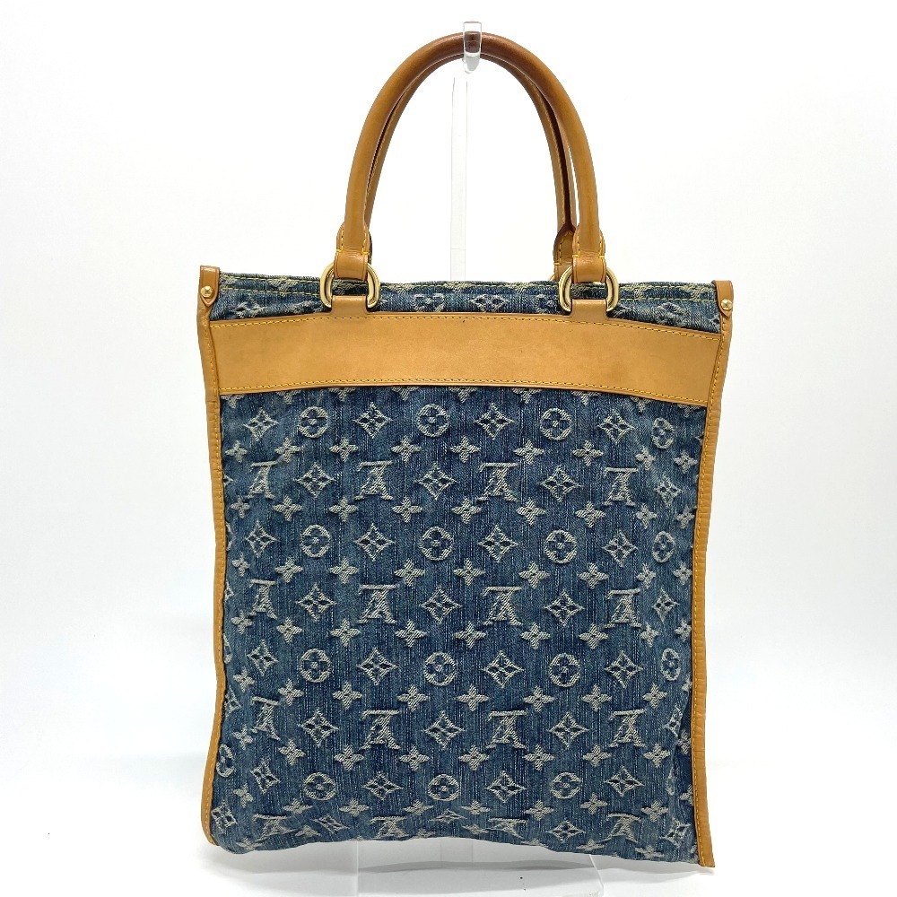 Louis Vuitton Monogram Denim Flat Shopper Tote Bag Blue - Picture 2 of 7